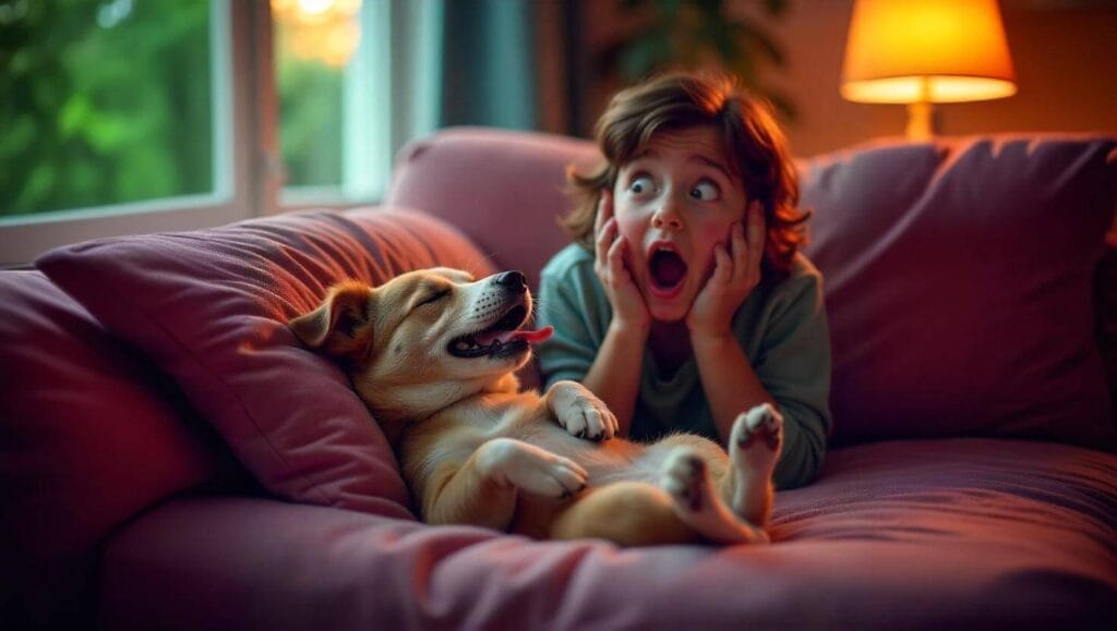 Dog owner shock Dog Snore Like a Human